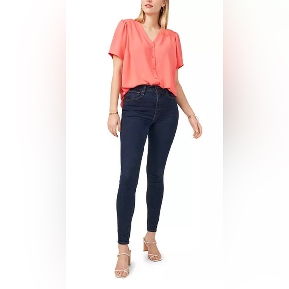 1. State Tops - 1. State Pink Breezy Plus Size Blouse